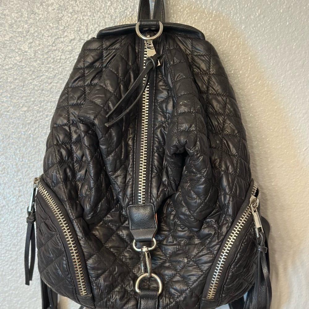 Crown Vintage Black Quilted Backpack/purse